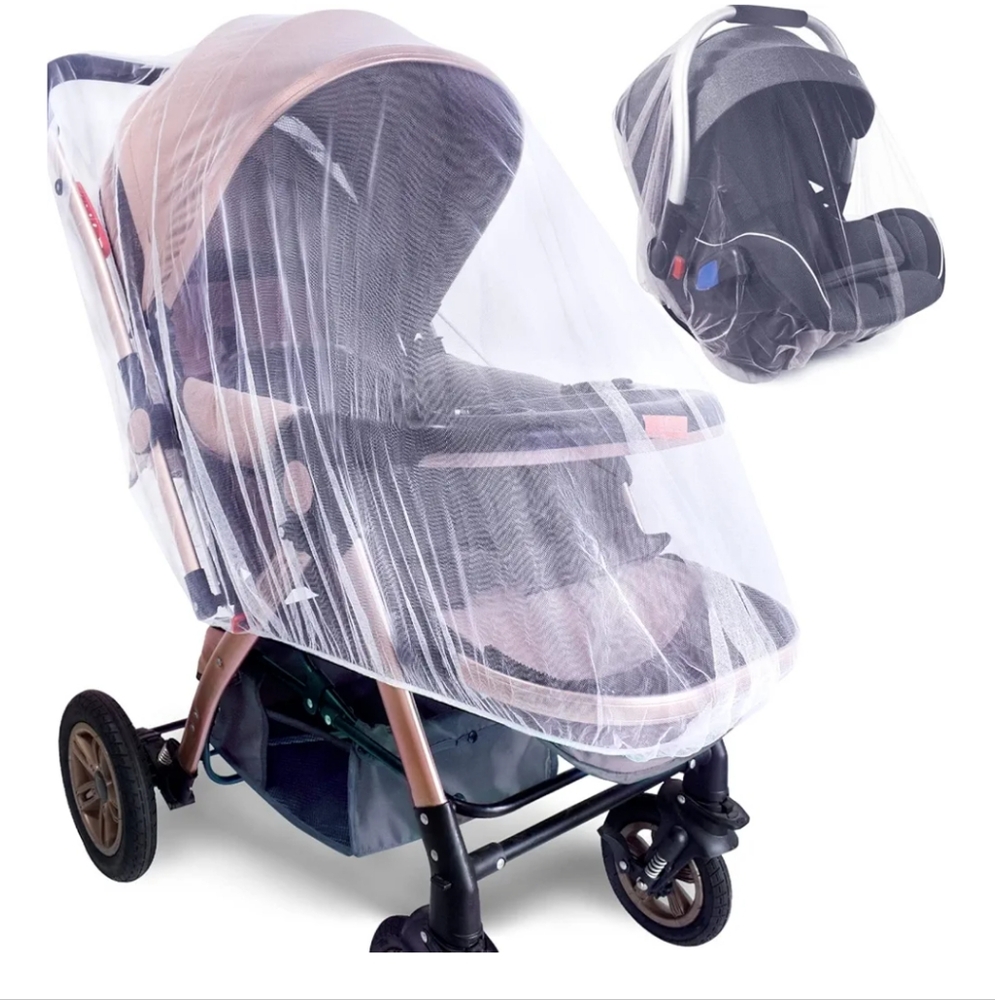 Universal Baby Stroller and Car Seat Mosquito Net - White